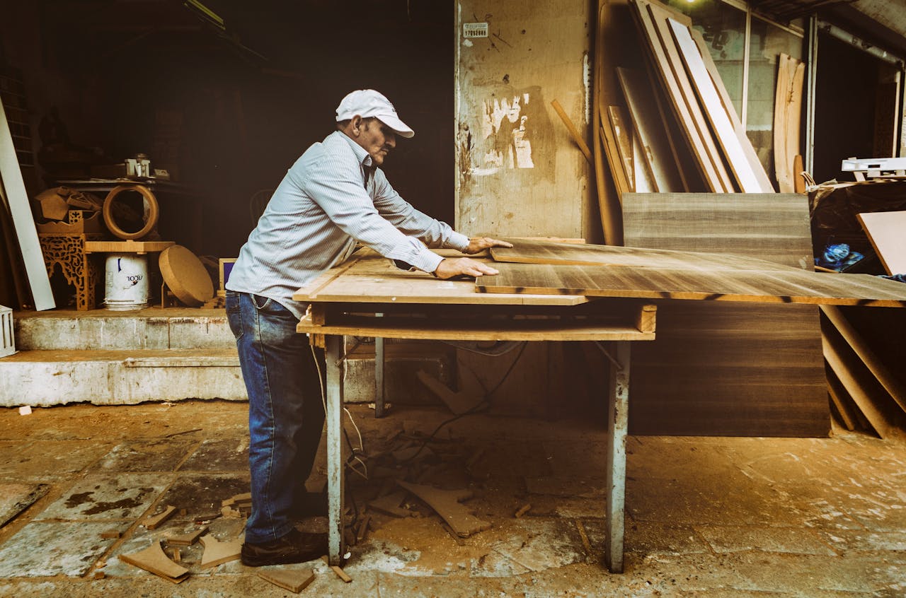 Man Using Table Saw